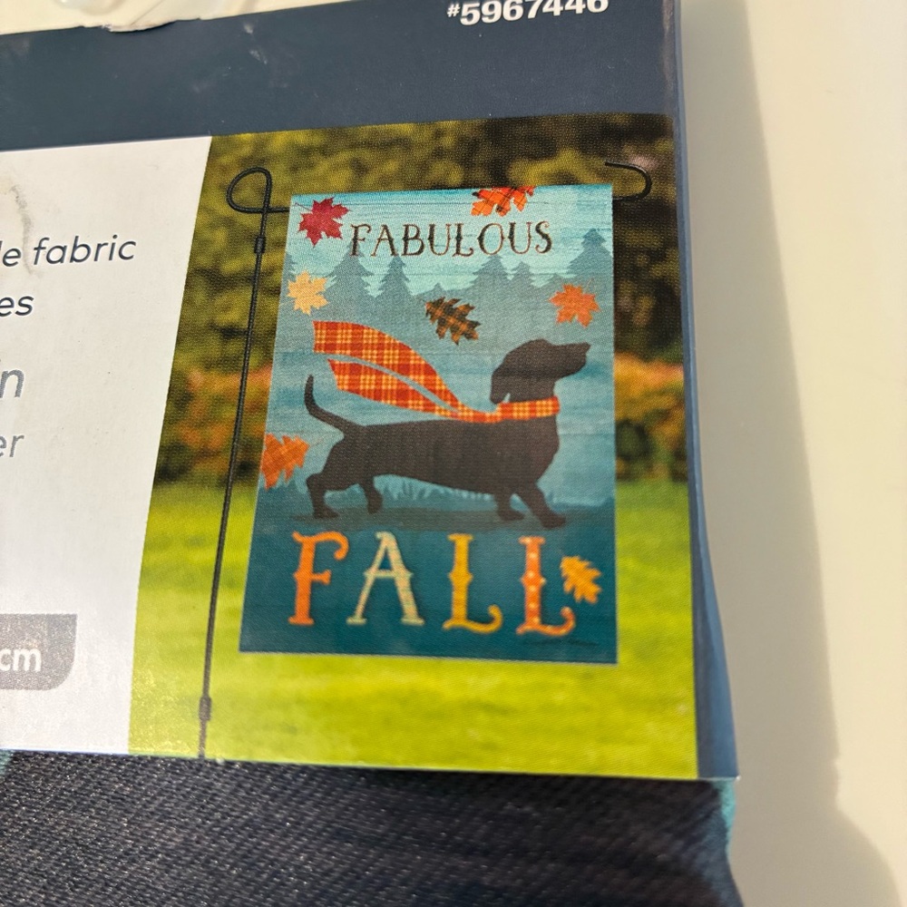 New Welcome Fall Fabulous FALL doggie Garden Flag 12” x 18” dachshund weenie dog